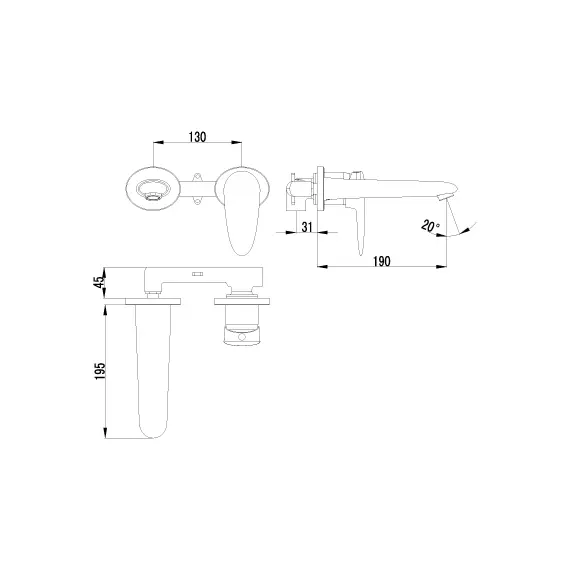 Смеситель Lemark Status LM4426C для раковины, встраиваемый