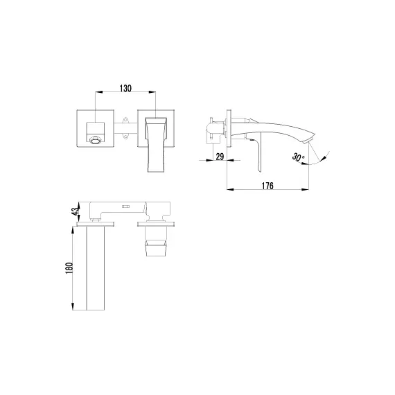 Смеситель Lemark Unit LM4526C для раковины, встраиваемый