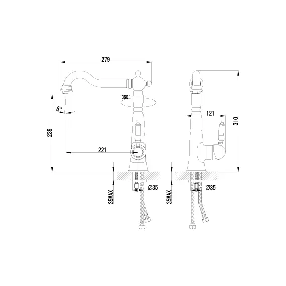 Смеситель Lemark Villa LM4805B для кухни