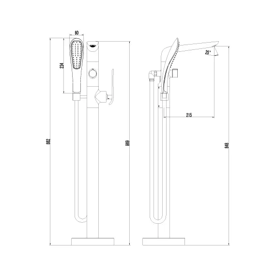 Смеситель Lemark Melange LM4944CW для ванны, напольный