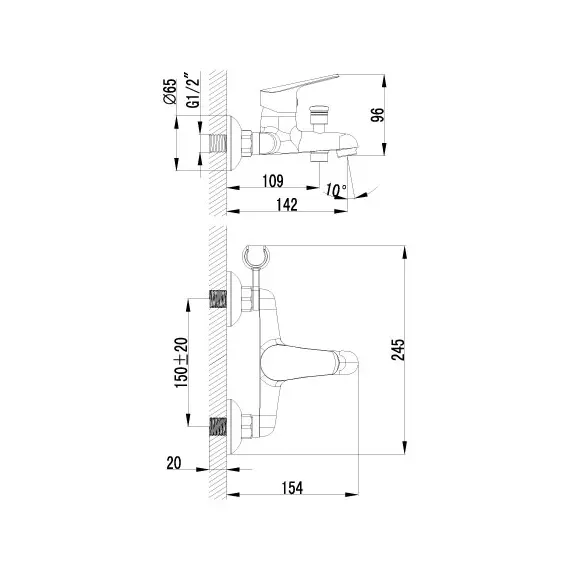 Смеситель  Lemark Partner LM6552C  для ванны