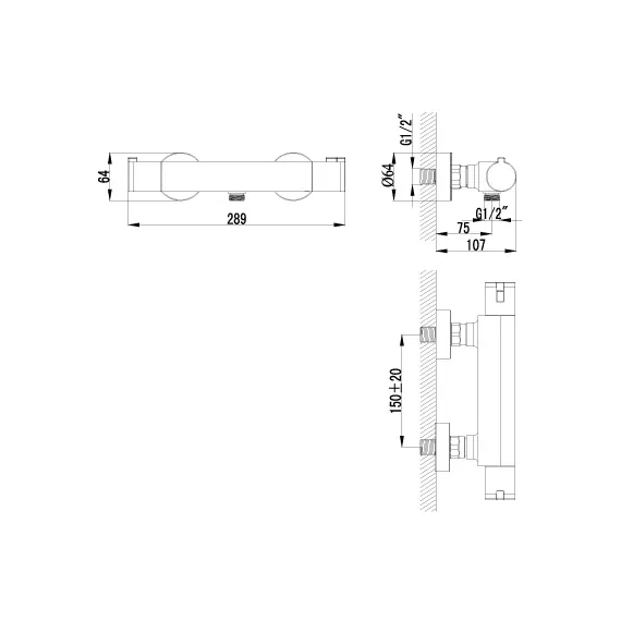 Смеситель Lemark Yeti LM7833C для душа, термостатический