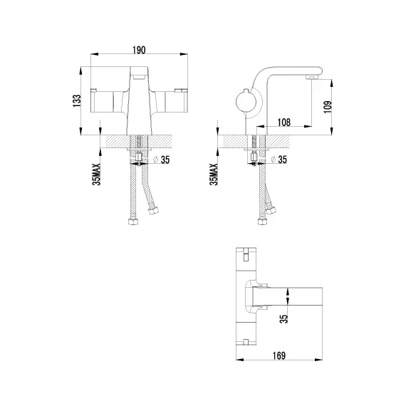 Смеситель Lemark Yeti LM7836C для раковины, термостатический