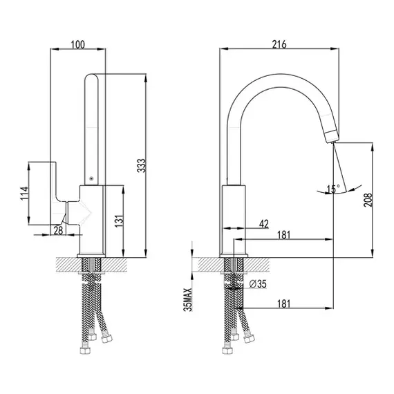 Смеситель Lemark Comfort LM3073C для кухни  с подключением к фильтру с питьевой водой