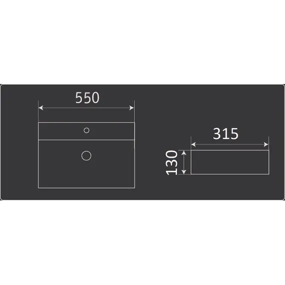 Раковина накладная прямоугольная CeramaLux 7836