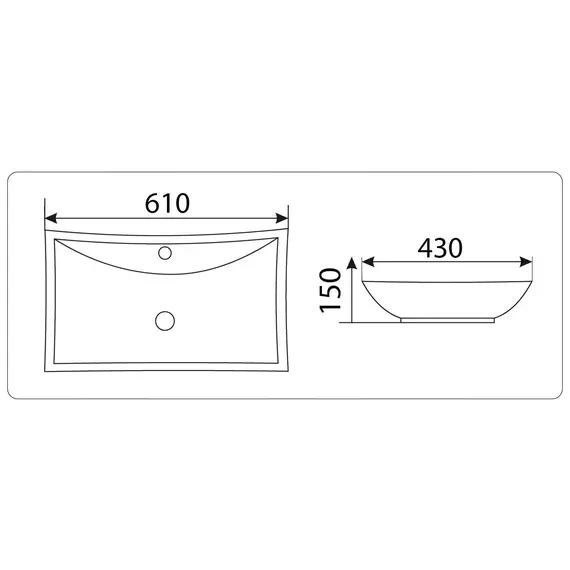 Раковина накладная прямоугольная CeramaLux 9111