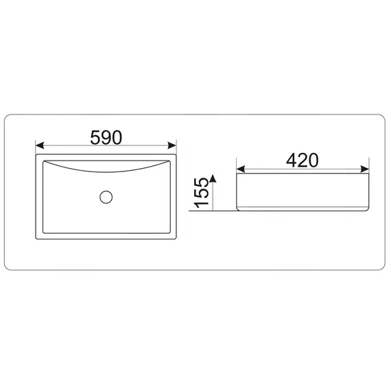 Раковина накладная прямоугольная CeramaLux 9121