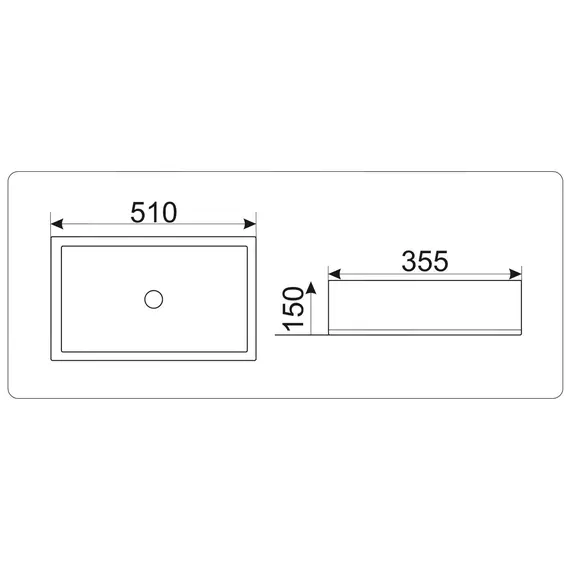 Раковина накладная,подвесная прямоугольная CeramaLux 9129