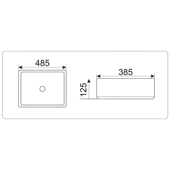 Раковина накладная прямоугольная CeramaLux 9132