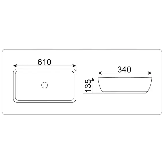 Раковина накладная прямоугольная CeramaLux 9217