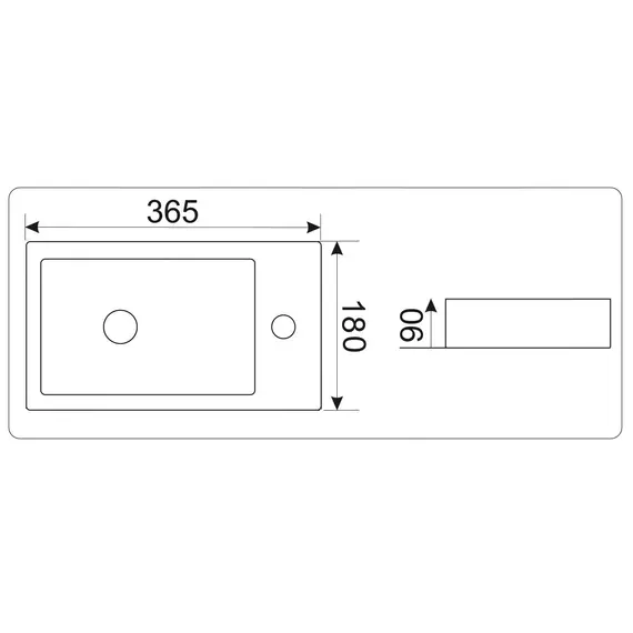Умывальник подвесной, накладной прямоугольный CeramaLux 9272