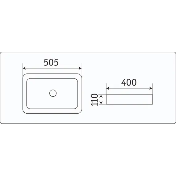 Раковина накладная прямоугольная CeramaLux 7050