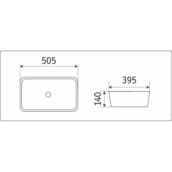 Раковина накладная прямоугольная CeramaLux 78104/78105