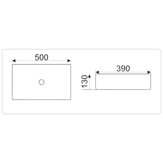 Раковина накладная прямоугольная CeramaLux  MNC 190