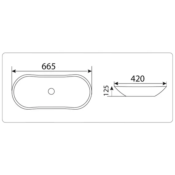 Раковина накладная нестандартная CeramaLux  MNC