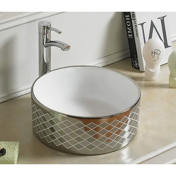 Раковина накладная круглая CeramaLux NC 7078ASP