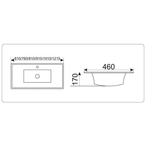 Раковина врезная прямоугольная CeramaLux JY-807