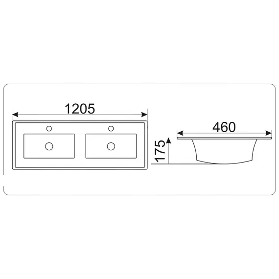 Раковина врезная прямоугольная CeramaLux YJ809