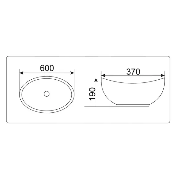 Раковина накладная овальная CeramaLux серия N 9019