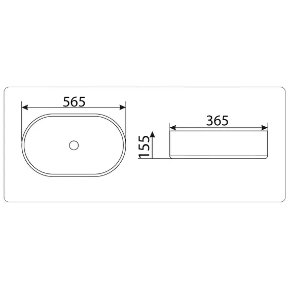 Раковина накладная овальная CeramaLux 9025