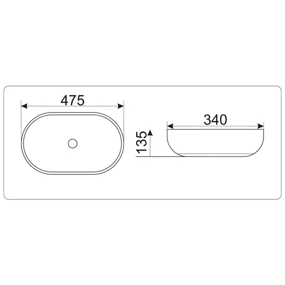Раковина накладная овальная CeramaLux 9026
