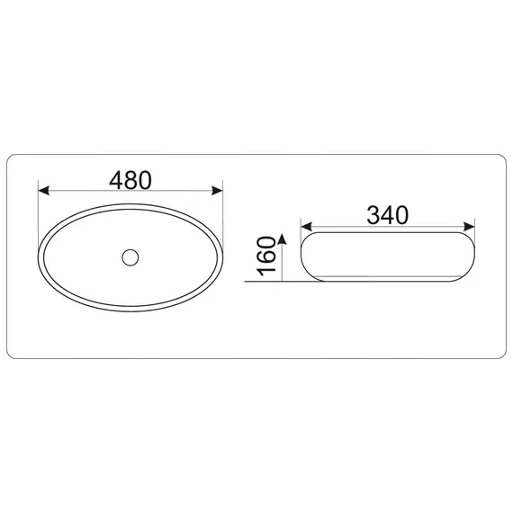 Раковина накладная овальная CeramaLux  9030