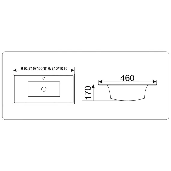 Раковина врезная прямоугольная CeramaLux