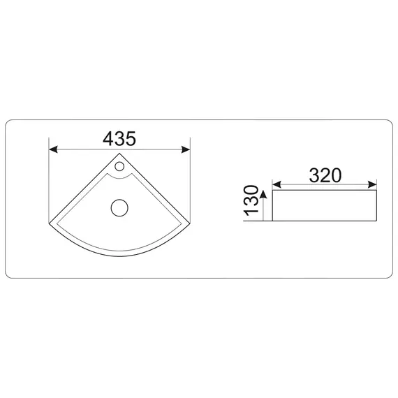 Умывальник угловой CeramaLux 9067B