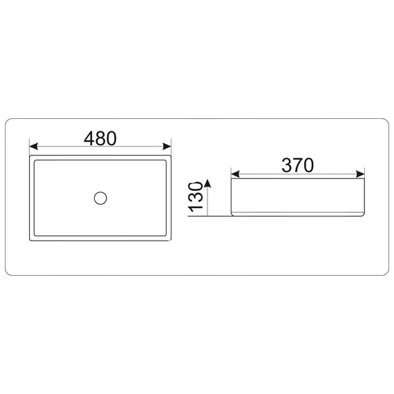 Раковина накладная прямоугольная CeramaLux 9103