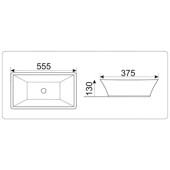 Раковина накладная прямоугольная CeramaLux 9212