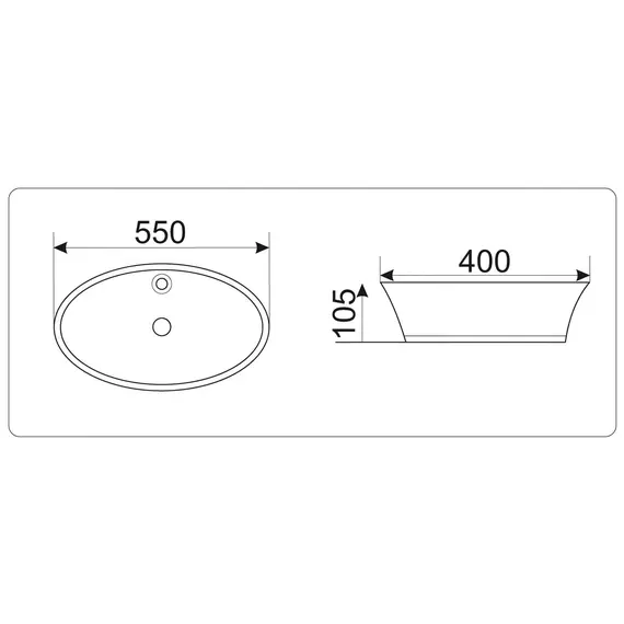 Раковина накладная овальная CeramaLux 9436