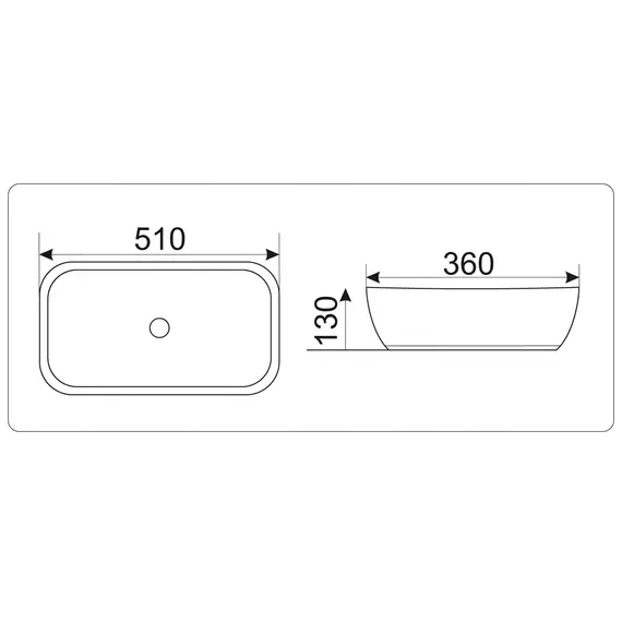Раковина накладная прямоугольная CeramaLux 9447