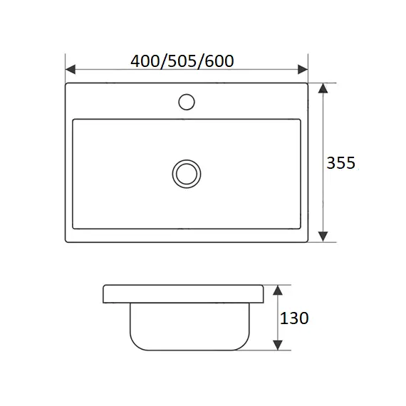 Раковина врезная прямоугольная CeramaLux 9595