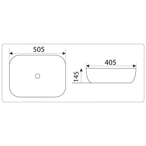 Раковина накладная прямоугольная CeramaLux LuxeLine  D1302H