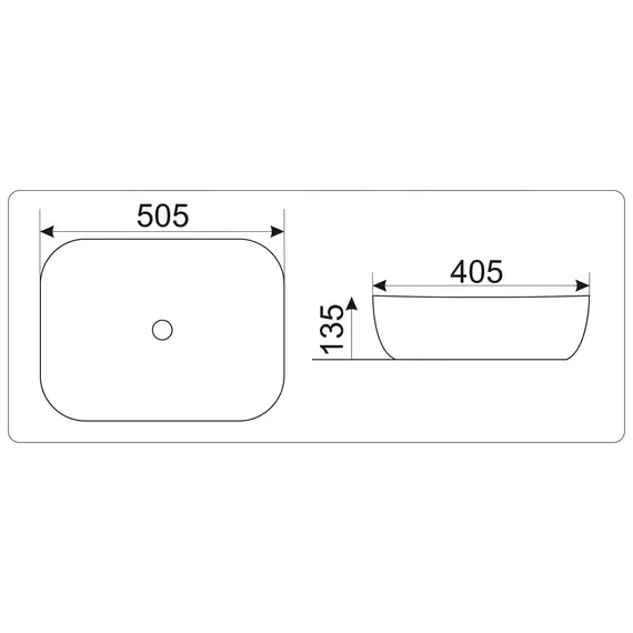 Раковина накладная прямоугольная CeramaLux LuxeLine  D1302H