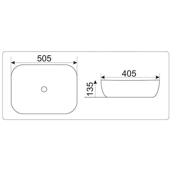 Раковина накладная прямоугольная CeramaLux LuxeLine  D1302H
