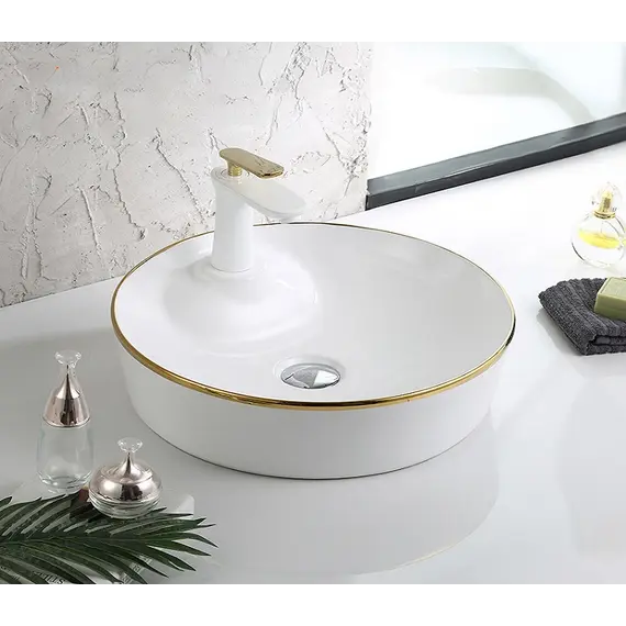 Раковина накладная круглая CeramaLux LuxeLine D1306H