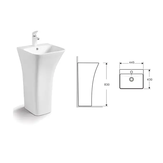 Раковина напольная прямоугольная  CeramaLux G-315/G-515