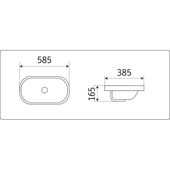 Раковина врезная овальная  CeramaLux 5006С