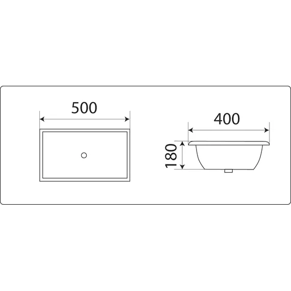 Раковина врезная прямоугольная CeramaLux 542A