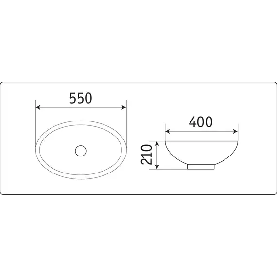 Раковина врезная овальная  CeramaLux 561