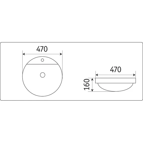 Раковина врезная круглая CeramaLux 7067A