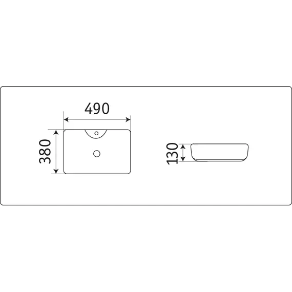 Раковина для ванной накладная прямоугольная CeramaLux 7291