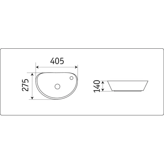 Умывальник подвесной/накладной CeramaLux 7717Х