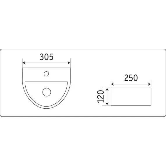 Умывальник полукруглый CeramaLux 7781