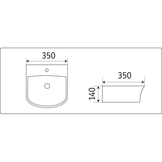 Умывальник подвесной прямоугольный CeramaLux 78369