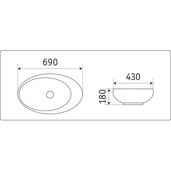 Раковина накладная нестандартная  CeramaLux NC 78456