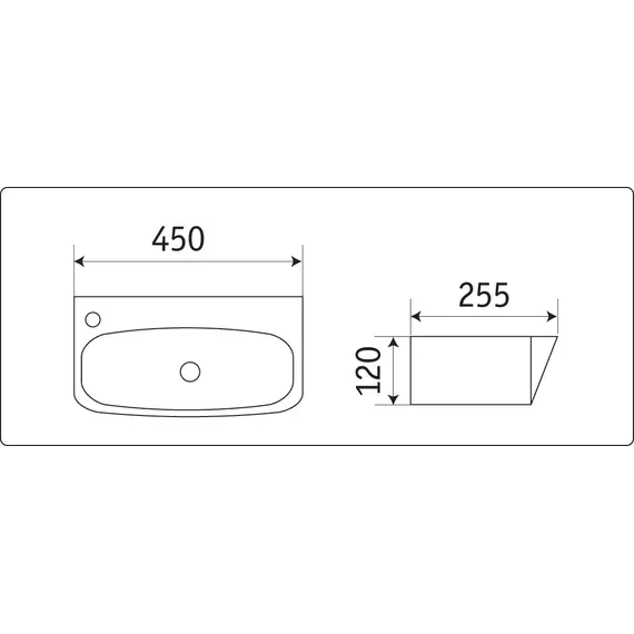 Раковина подвесная/накладная прямоугольная CeramaLux 9055