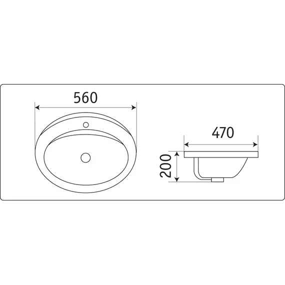 Раковина врезная овальная  CeramaLux 9413