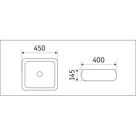 Раковина накладная прямоугольная CeramaLux NC C1068, 78321